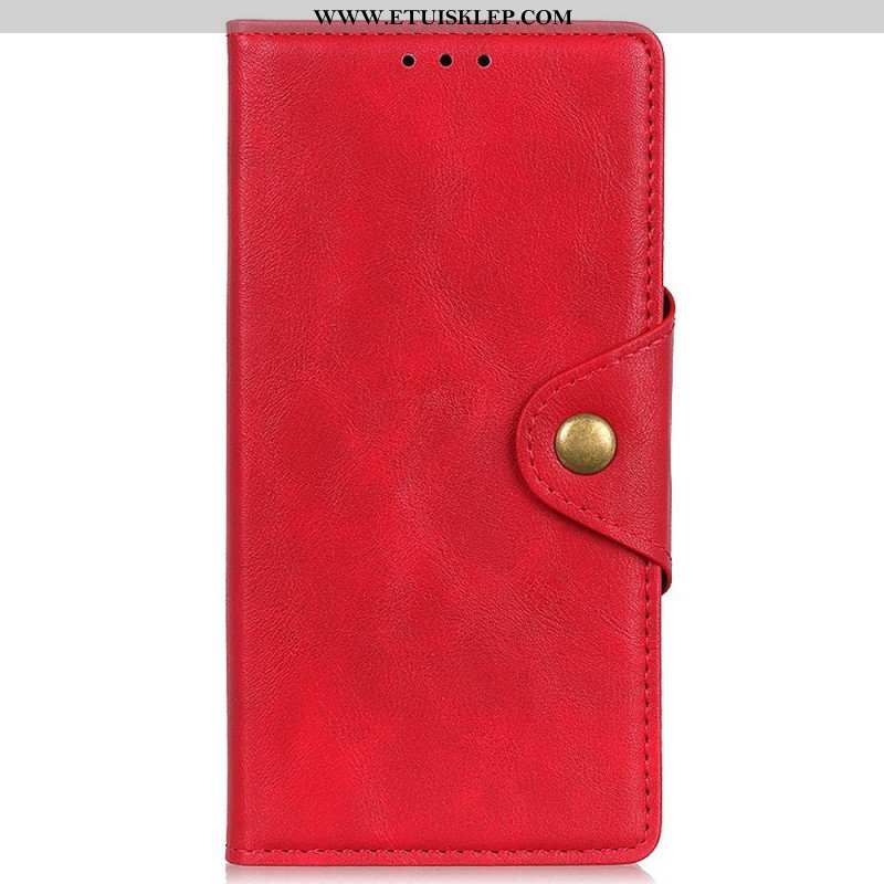 Etui Folio do Oppo Reno 7 Guzik Ze Sztucznej Skóry